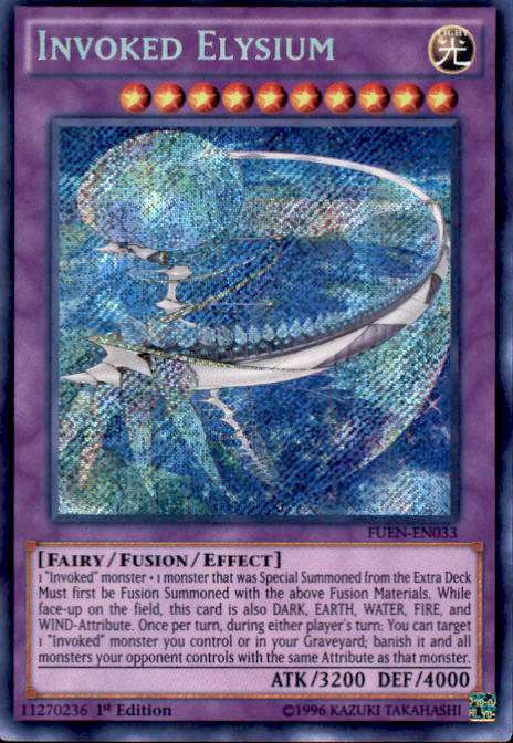 YuGiOh Fusion Enforcers Single Card Secret Rare Invoked Elysium FUEN ...