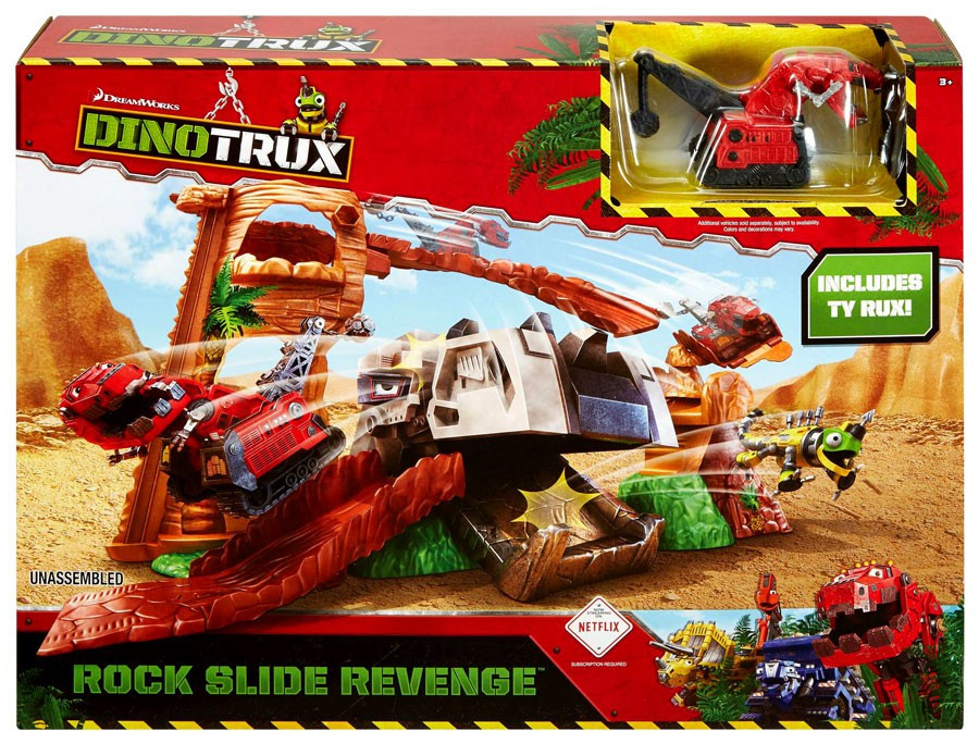Dinotrux Rock Slide Revenge Playset Includes Ty Rux Mattel Toys ToyWiz