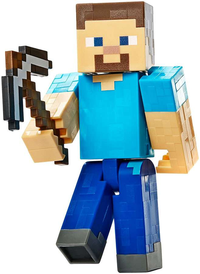 Minecraft Survival Mode Mining Steve 5 Action Figure Iron Pickaxe