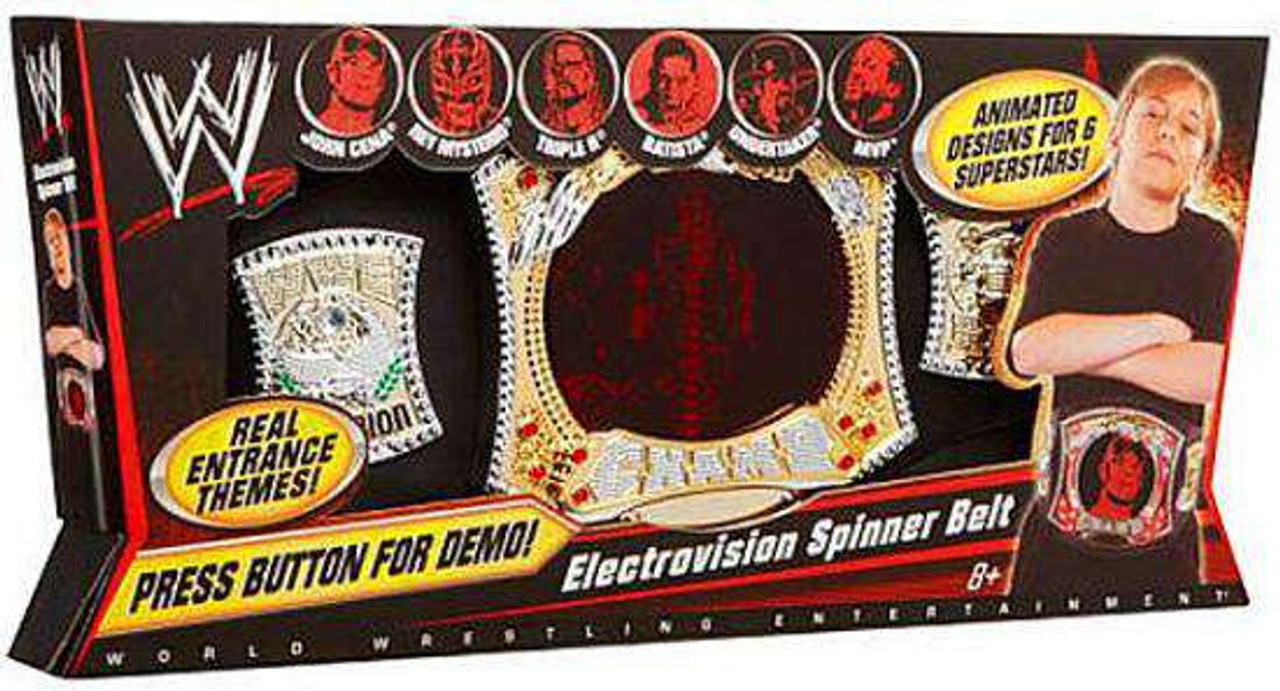 Wwe Wrestling Electrovision Championship Spinner Kids Replica Belt Damaged Package Mattel Toys Toywiz