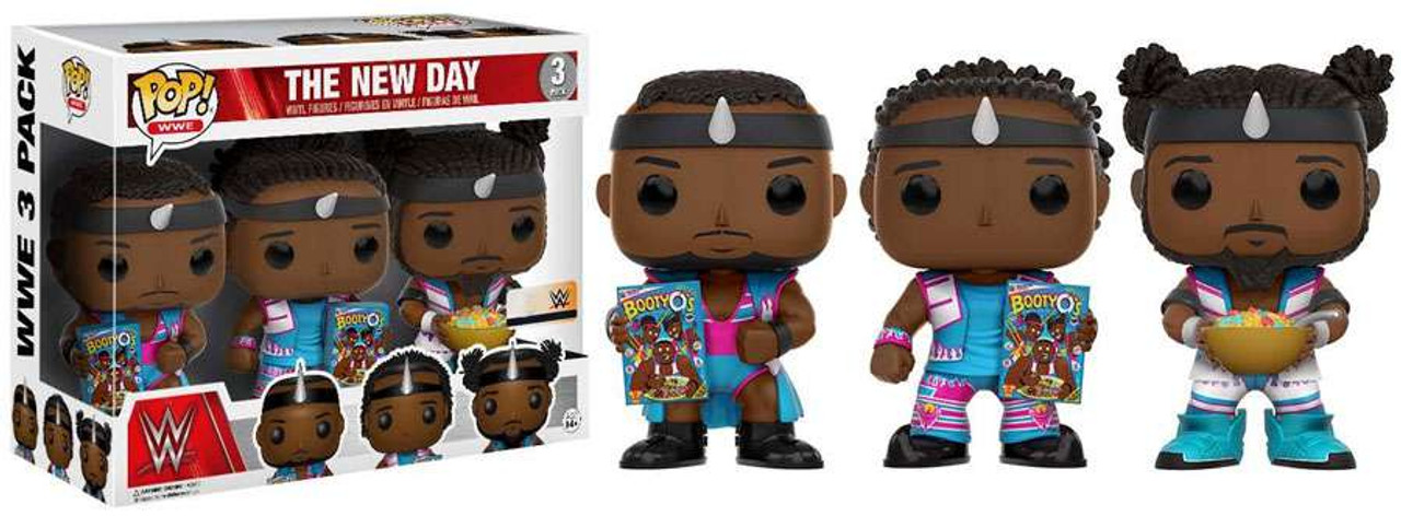 Funko Wwe Wrestling Pop Sports The New Day Booty Os Exclusive Vinyl Figure 3 Pack Big E Xavier Woods Kofi Kingston Toywiz - booty os roblox