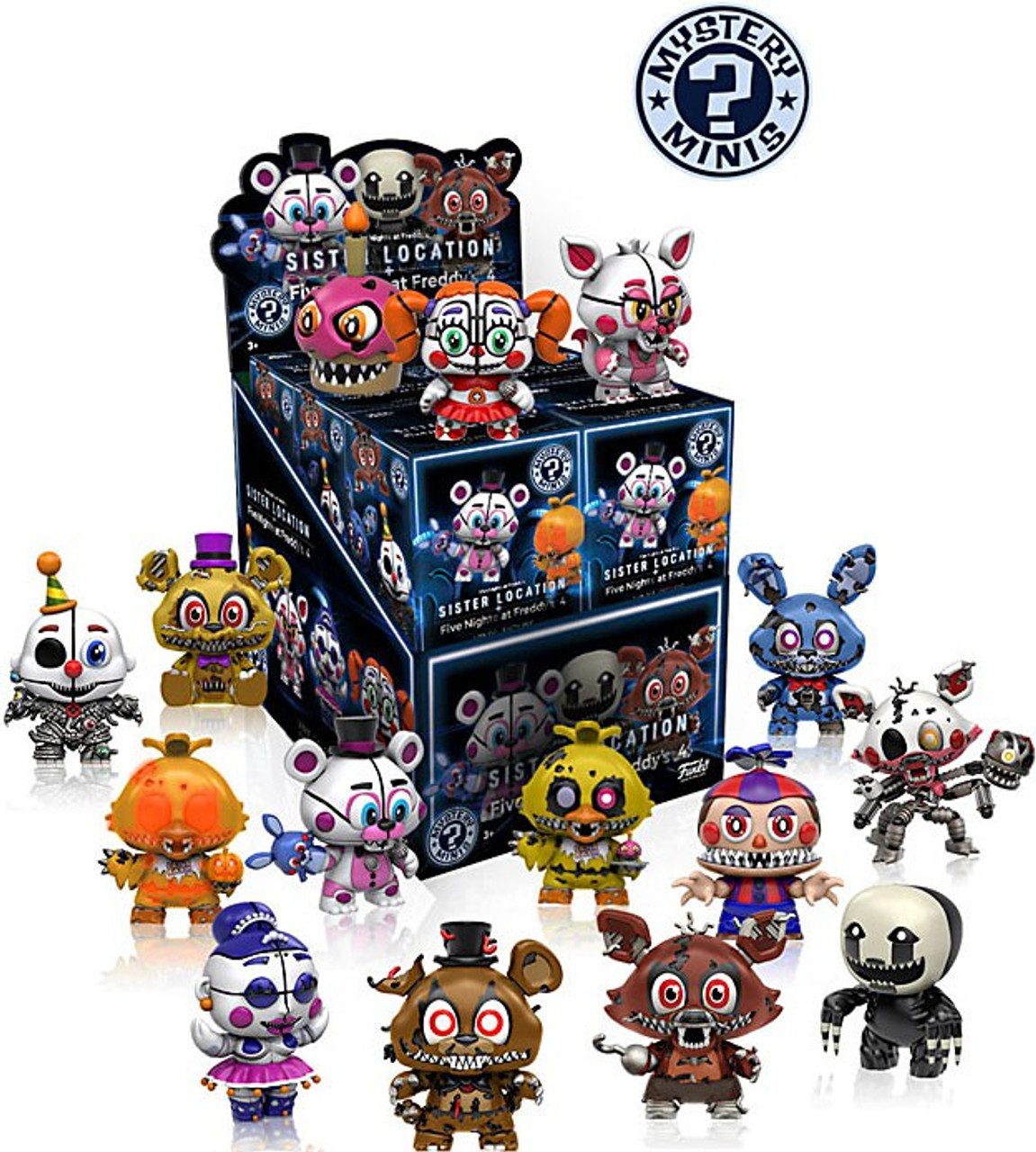 Funko Five Nights At Freddys Mystery Minis Sister Location Mystery Box 12 Packs Toywiz - roblox animatronic universe secrets