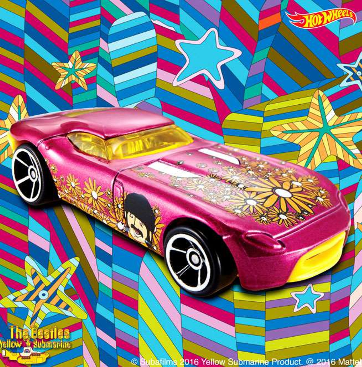 Hot Wheels The Beatles Yellow Submarine 50th Anniversary Fast Felion 164 Diecast Car 56 Mattel