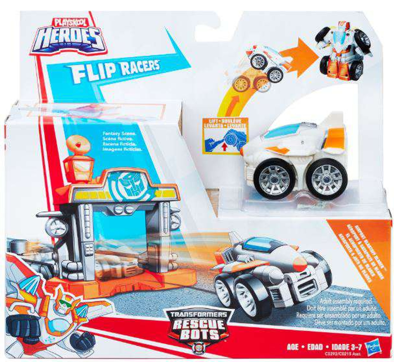 playskool heroes transformers rescue bots flip racers chomp and chase raceway