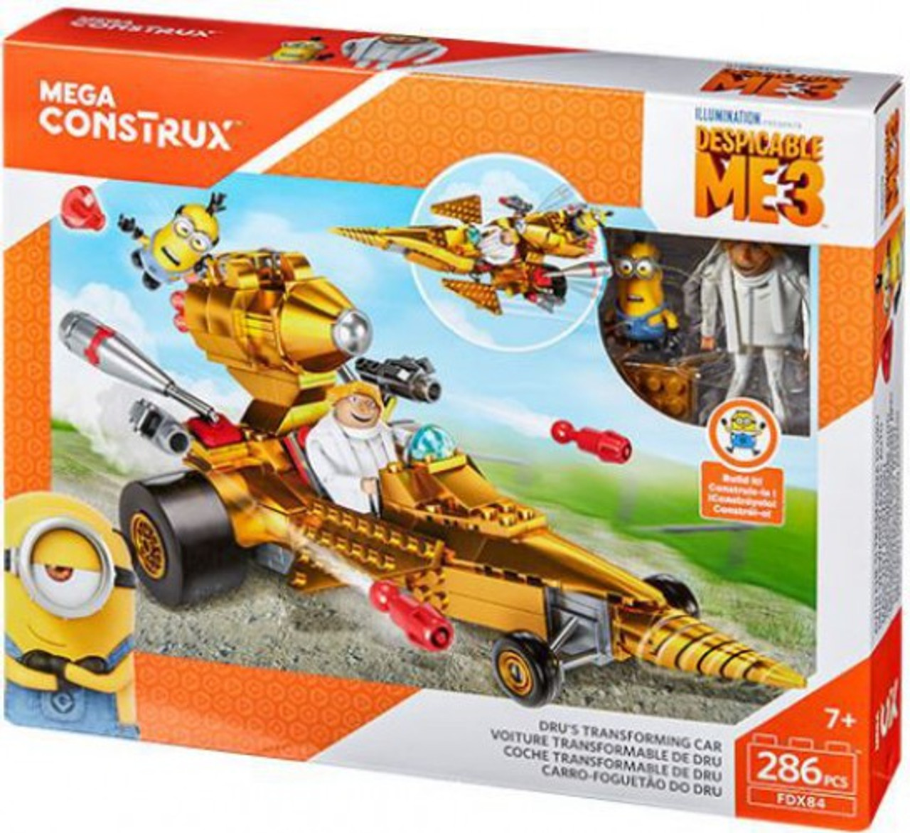 mega construx despicable me 3 dru's transforming car