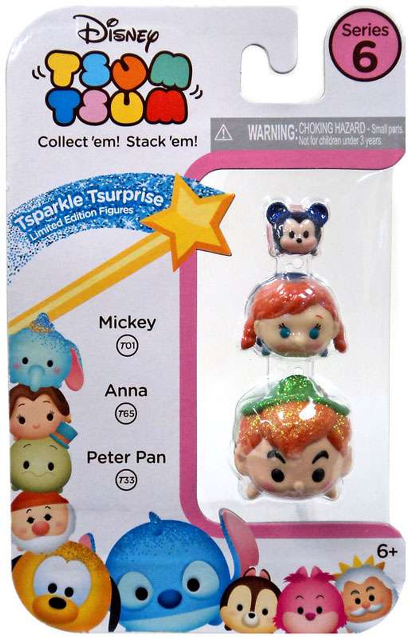 Disney Tsum Tsum Series 6 Tsparkle Tsurprise Mickey Anna Peter Pan 1 Minifigure 3 Pack T01 T65 T33 Jakks Pacific Toywiz - t54 roblox