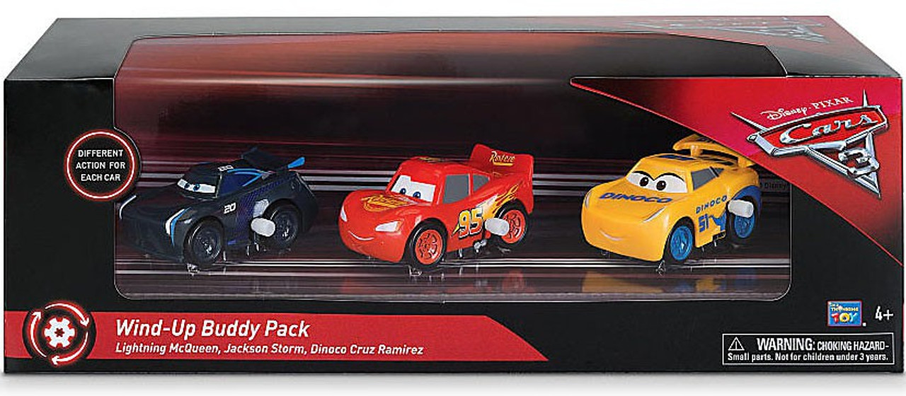 Disney Cars 3 Lightning Mcqueen Cruz Ramirez Jackson Storm Wind Up Buddy Exclusive Vehicle 3 Pack Think Way Toywiz - jackson storm cars 3 the roblox game roblox