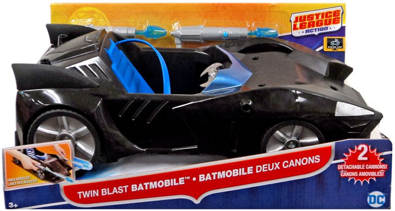 justice league action twin blast batman & batmobile