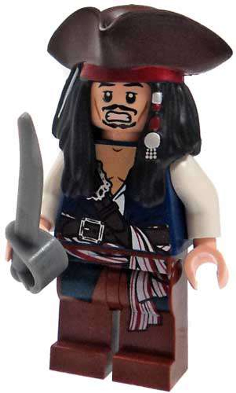 Lego Pirates Of The Caribbean Loose Captain Jack Sparrow Minifigure Tricorn Hat Cutlass Loose Toywiz - captains pirate hat roblox