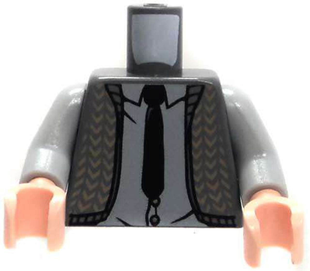 Lego Harry Potter Minifigure Parts Gray Torso Herringbone Sweater Gray Shirt Black Tie Loose Torso Loose Toywiz - black argyle sweater gold tie roblox