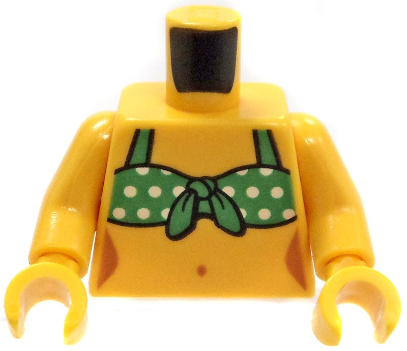 green and white polka dot bikini