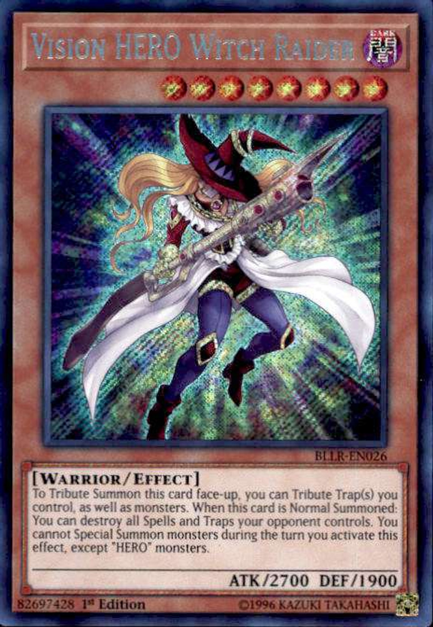 1 X Vision HERO Witch Raider BLLR-EN026 Secret Rare Mint YUGIOH