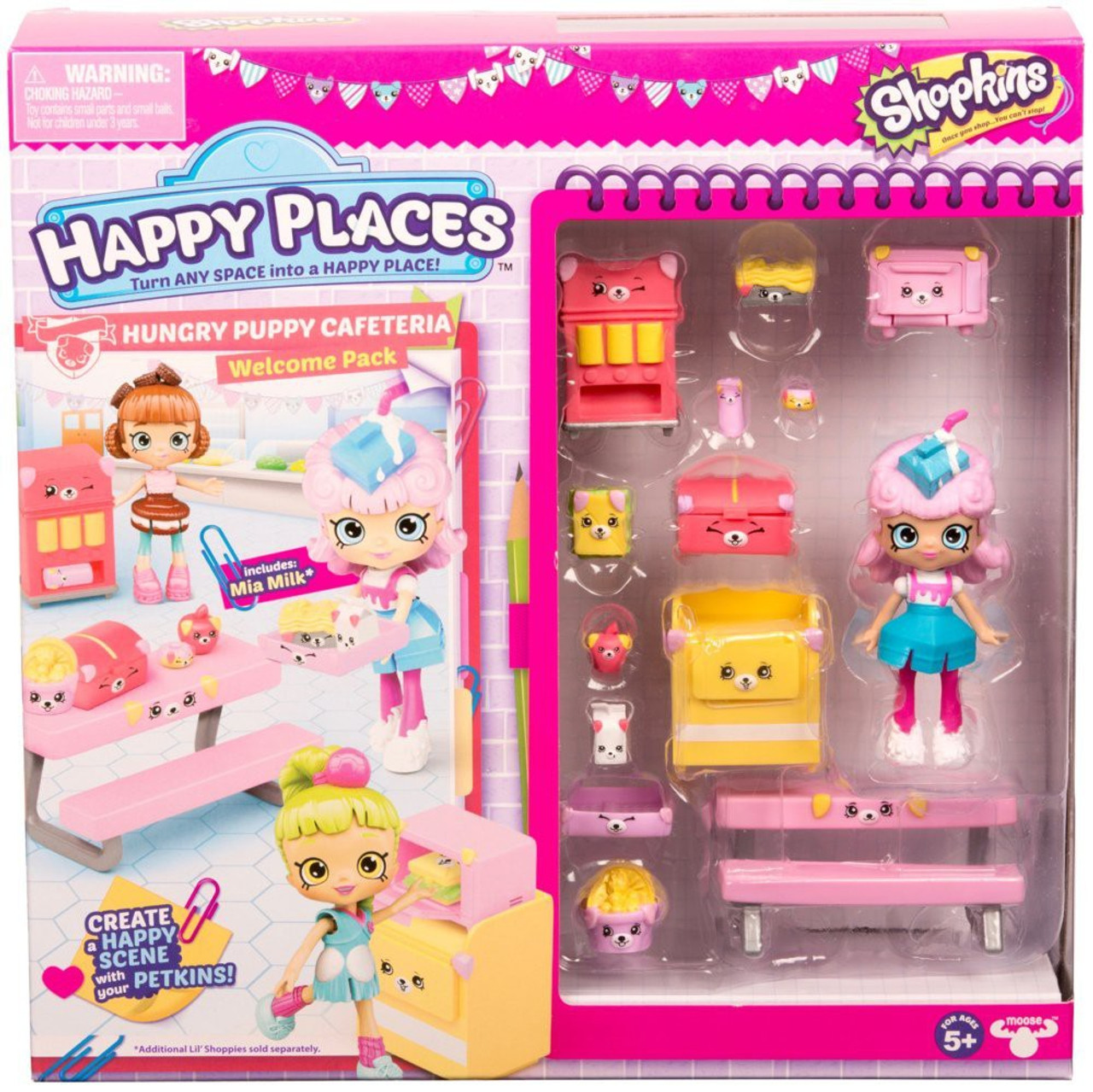 Shopkins Happy Places Series 3 Hungry Puppy Cafeteria Welcome Pack