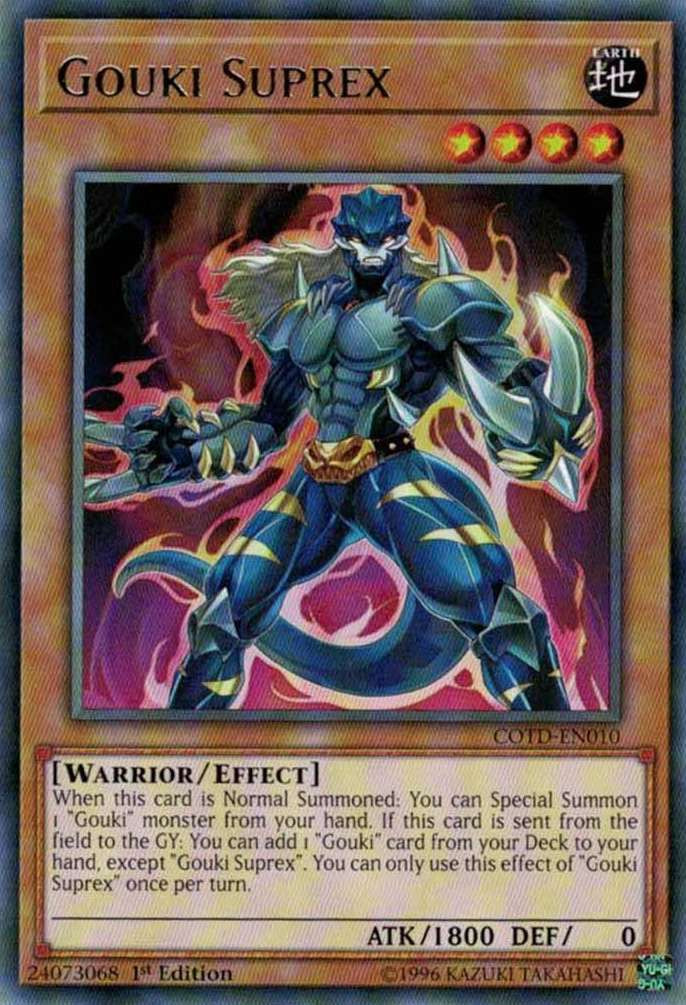 Yugioh Code Of The Duelist Single Card Rare Gouki Suprex Cotd En010 Toywiz Horde 2 cards combo 3 cards combo 1 card combo gouki mathmech dragonmaid generaider 2019 2020 vcy lore yugioh! konami