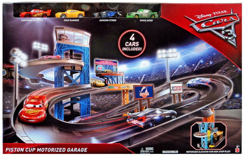 Disney Pixar CARS 3 Toy Playset PISTON CUP RACING GARAGE with Lightning