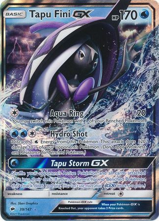 Pokemon Sun Moon Burning Shadows Single Card Ultra Rare Holo Tapu Fini