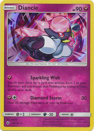 Pokemon Sun Moon Burning Shadows Single Card Rare Holo Diancie 94 ToyWiz