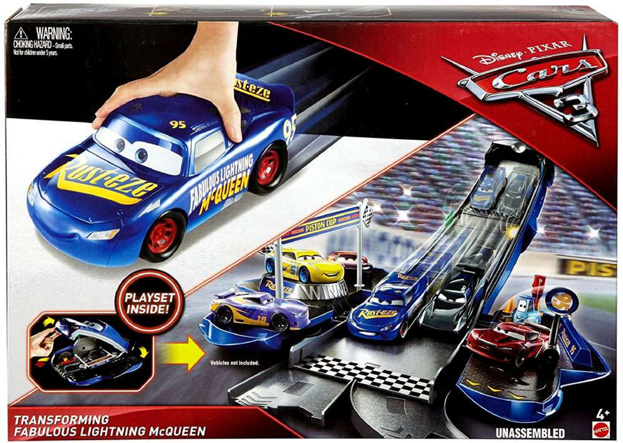 cars lightning mcqueen race track playset