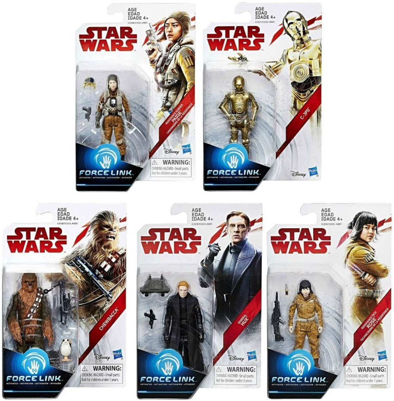 Star Wars The Last Jedi Force Link Teal Series Wave 1 Set of 5 Action
