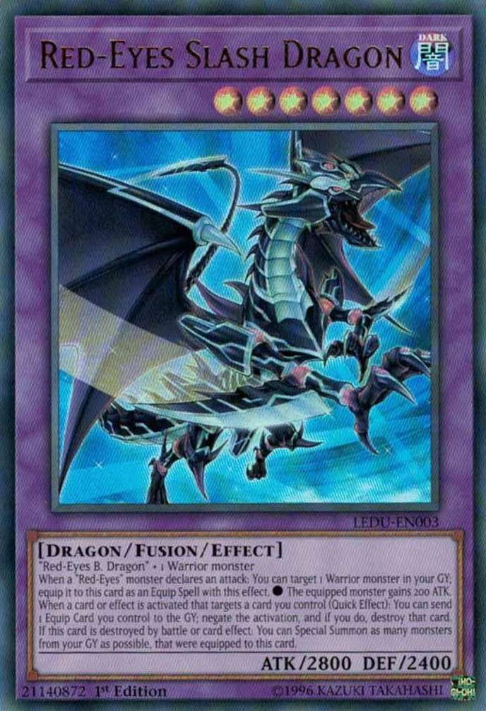red eyes blue dragon yugioh card Red-Eyes Black (Blue) - LDS1-EN001 - Ultra Rare Mint / near mint condition trading card Blue-Eyes and Red-Eyes dragon fusion