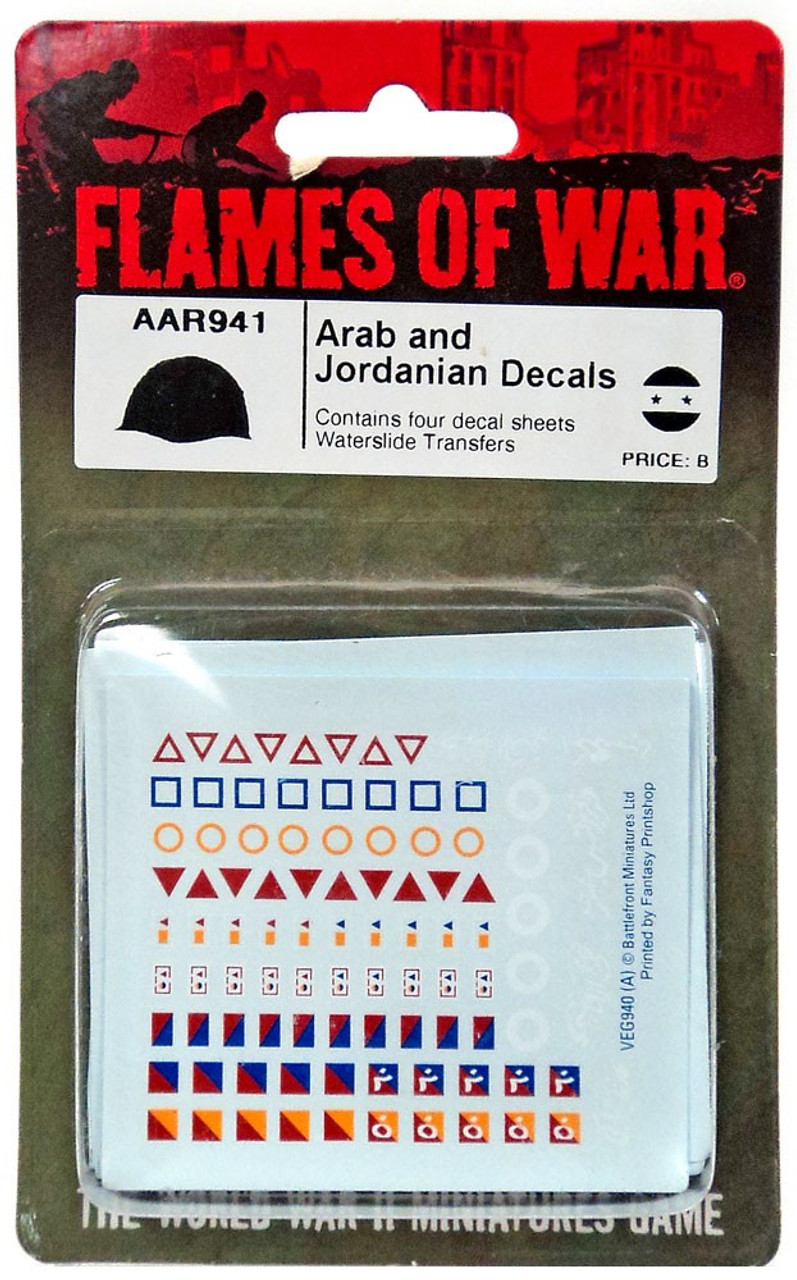 Flames Of War Arabe And Jordanian Decals Miniature Aar941 Contains Four Decal Sheets Waterslide Transfers Battlefront Miniatures Toywiz - foood fantasy roblox decals