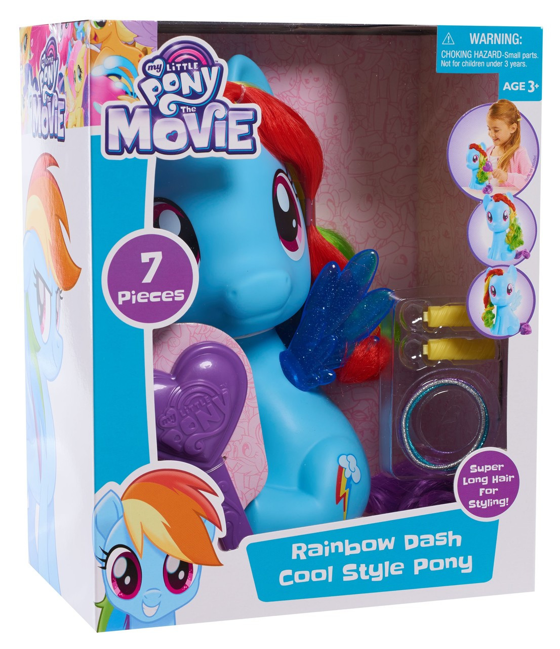 My Little Pony The Movie Rainbow Dash Cool Style Pony Plush Hasbro