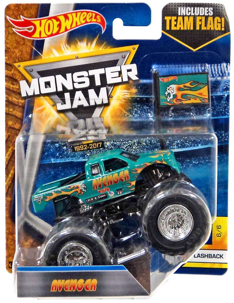 Hot Wheels Monster Jam 25 Avenger 164 Diecast Car 66 Flashback Mattel
