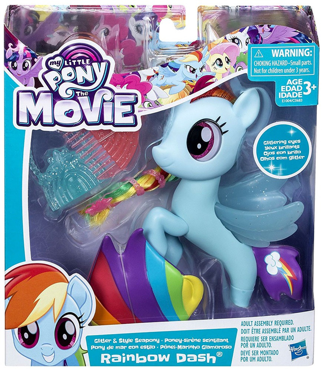 My Little Pony The Movie Rainbow Dash Glitter Seapony 6 Figure