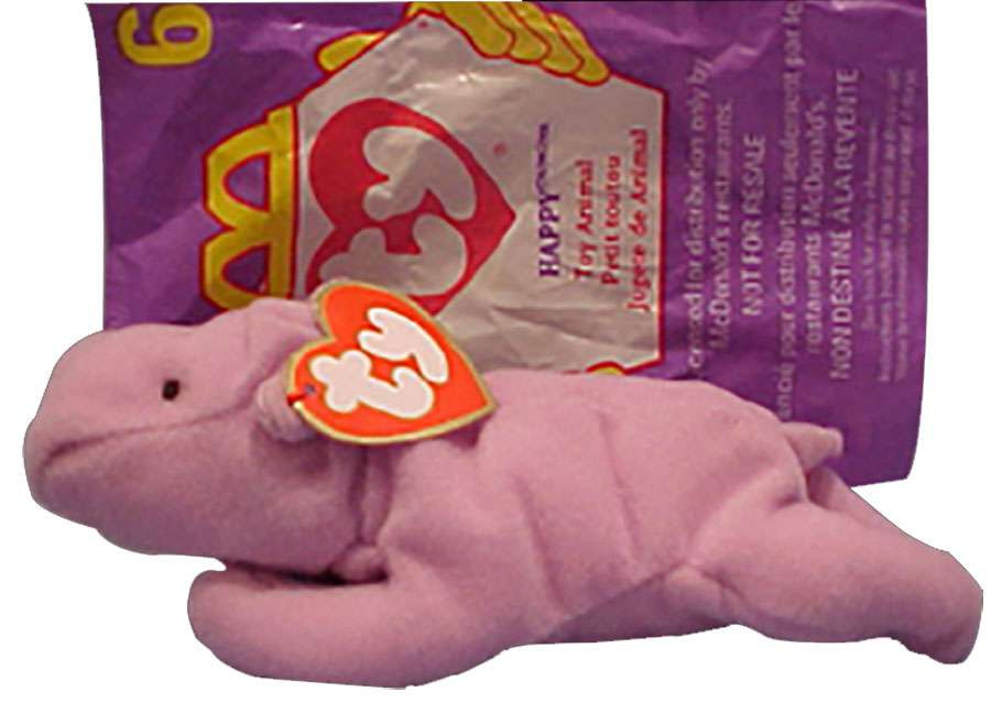 Beanie Babies Mcdonalds 1998 Happy The Hippo Teenie Beanie Plush 6