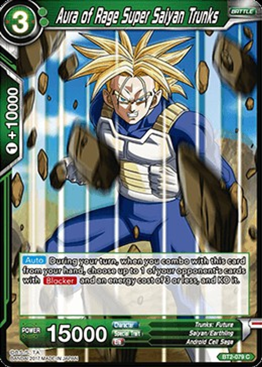 Dragon Ball Super Collectible Card Game Union Force Single Card Common Aura Of Rage Super Saiyan Trunks Bt2 079 Toywiz - card aura roblox