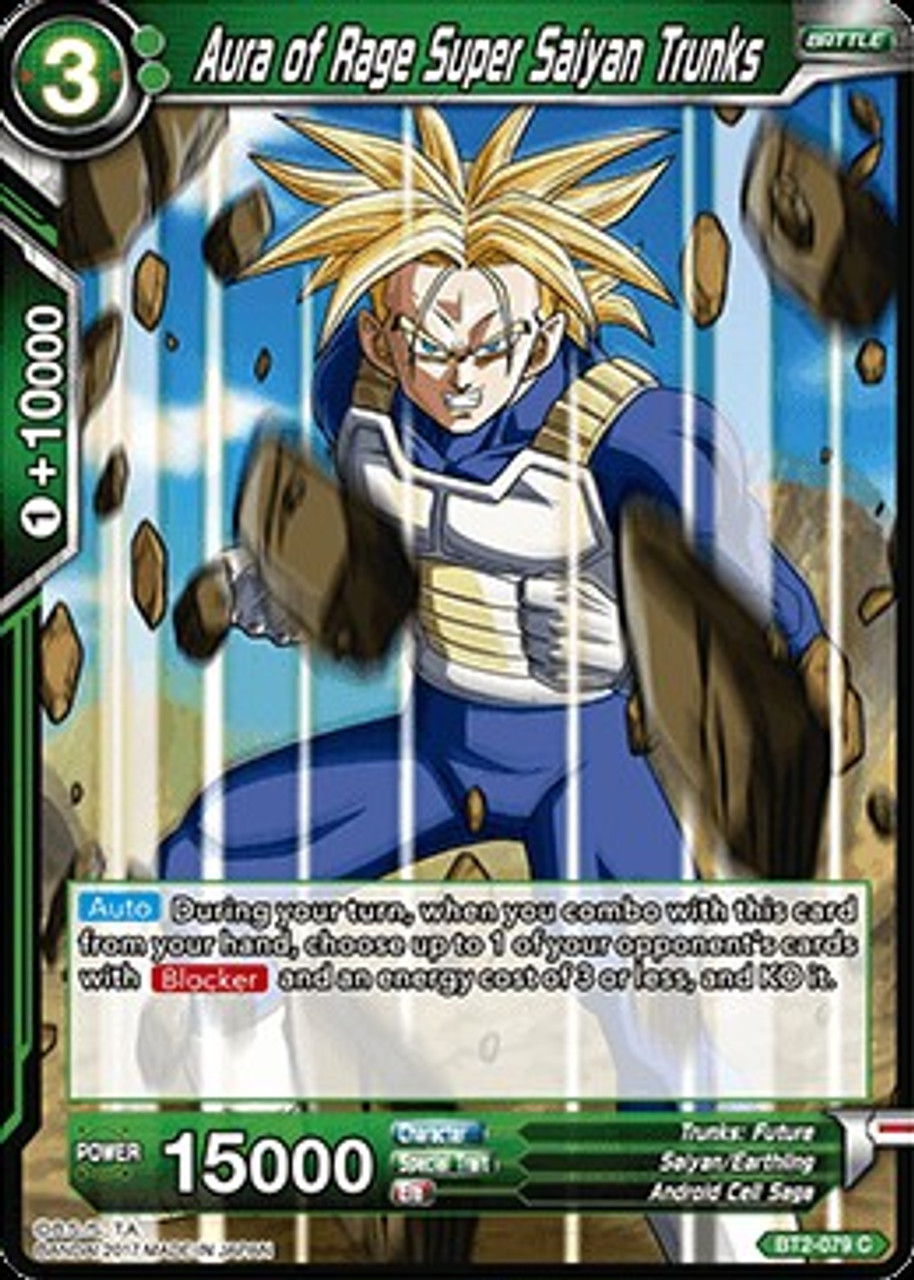 Dragon Ball Super Collectible Card Game Union Force Single Card Common Aura Of Rage Super Saiyan Trunks Bt2 079 Toywiz - rage ssj3 roblox