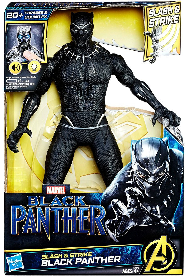 marvel black panther slash and strike black panther figure