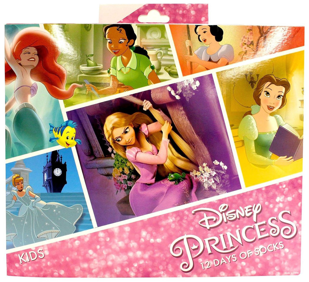 Girls Disney Princess 12 Days Christmas 12pk Socks Style and Colors May Vary 