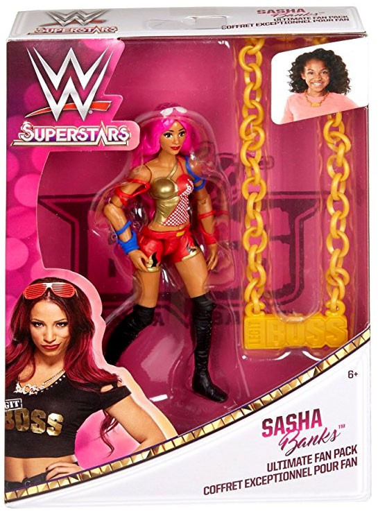 WWE Wrestling Superstars Sasha Banks Ultimate Fan Pack Figure Necklace