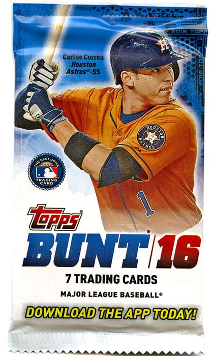 MLB Topps 2016 Bunt Baseball Trading Card Pack 7 Cards ToyWiz