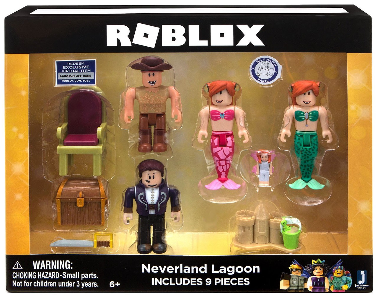 Roblox Celebrity Collection Neverland Lagoon Action Figure 4 Pack - details about roblox celebrity collection roblox bride with exclusive virtual item