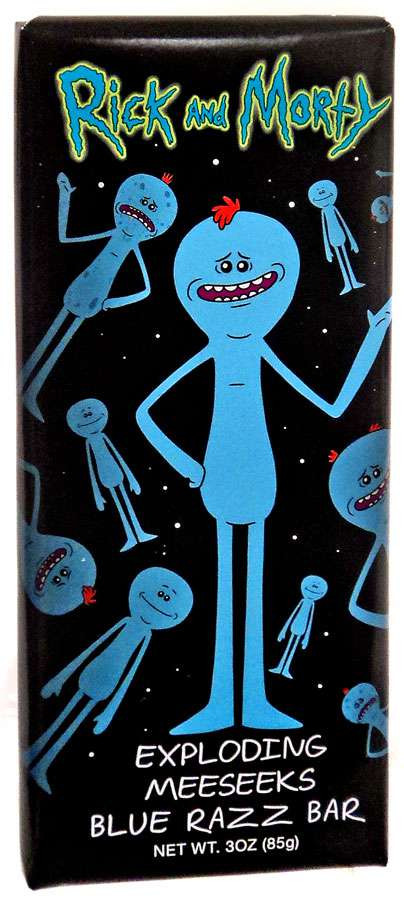 Rick Morty Exploding Meeseeks Blue Razz Chocolate Candy Bar Exclusive