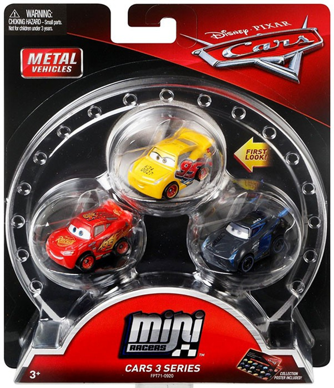 disney cars mini racers 3 pack