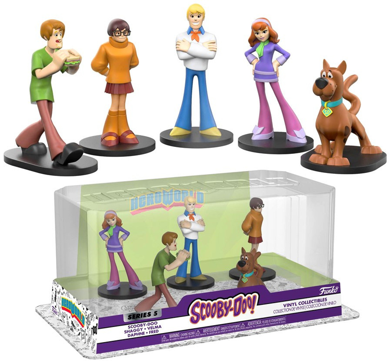 Funko Scooby Doo Hero World Series 5 Scooby Doo Shaggy Velma Daphne Fred Exclusive 4 Vinyl Figure 2 Pack Toywiz - neon green shirt goes with shaggy roblox