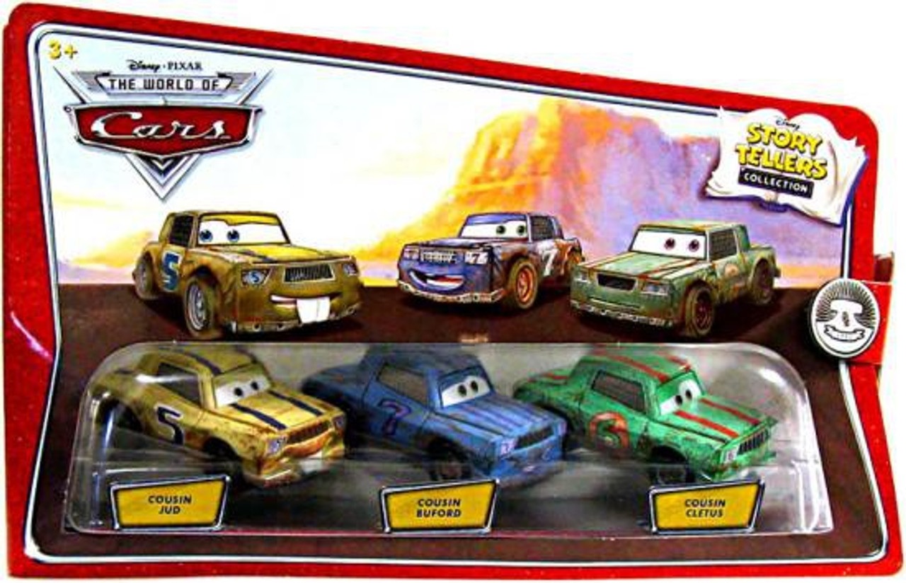 Disney Pixar Cars The World Of Cars Story Tellers Cousin Jud Cousin Buford Cousin Cletus 155 Diecast Car 3 Pack Mattel Toys Toywiz - cletus street roblox