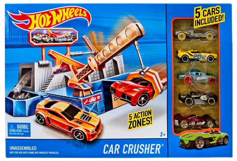 Hot Wheels Car Crusher 164 DieCast Car Playset Includes 5 Cars Mattel ToyWiz