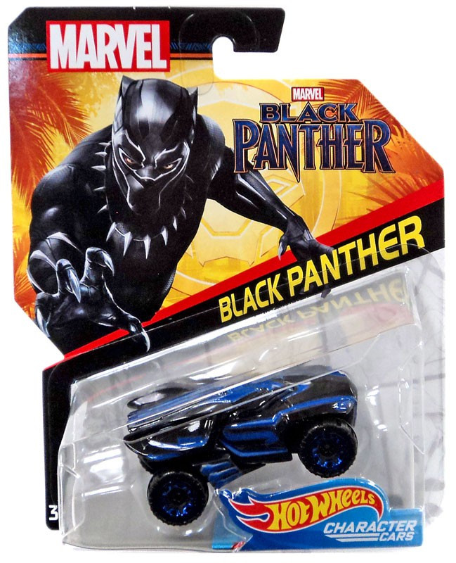 Hot Wheels Marvel Character Cars Black Panther DieCast Car Black