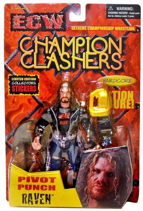スクワット ゴーレムフィギュア ECW Wrestling Champion Clashers Pivot Punch Raven Action Figure