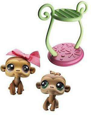 Lot Figurines Littlest Pet Shop - Singes, Chimpanzé, Gorille - Vintage Europe