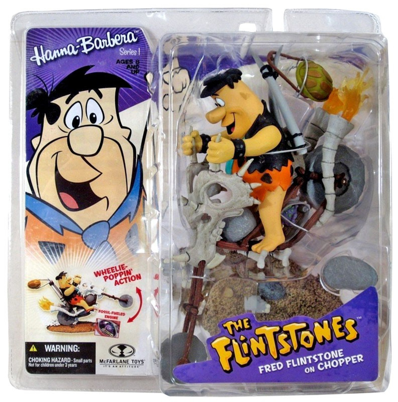 Mcfarlane Toys Hanna Barbera The Flintstones Series 1 Fred Flintstone On Chopper Action Figure