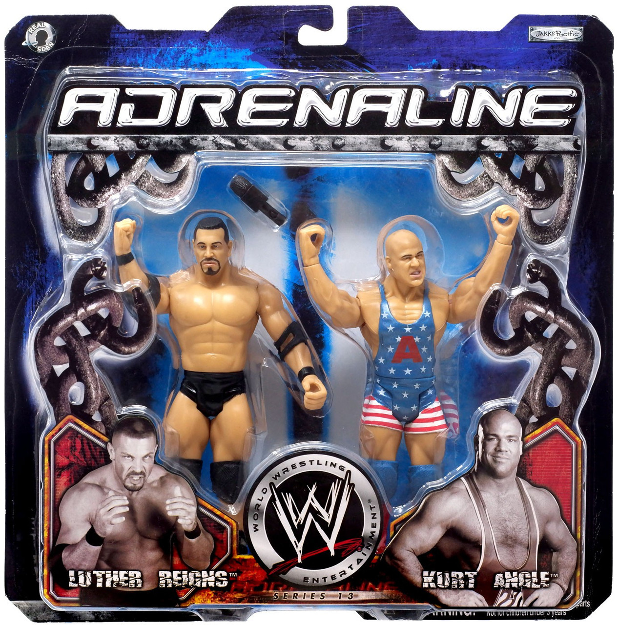 WWE Wrestling Adrenaline Series 13 Luther Reigns Kurt Angle Action