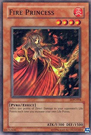 YuGiOh Labyrinth Of Nightmare Single Card Super Rare Fire Princess LON 