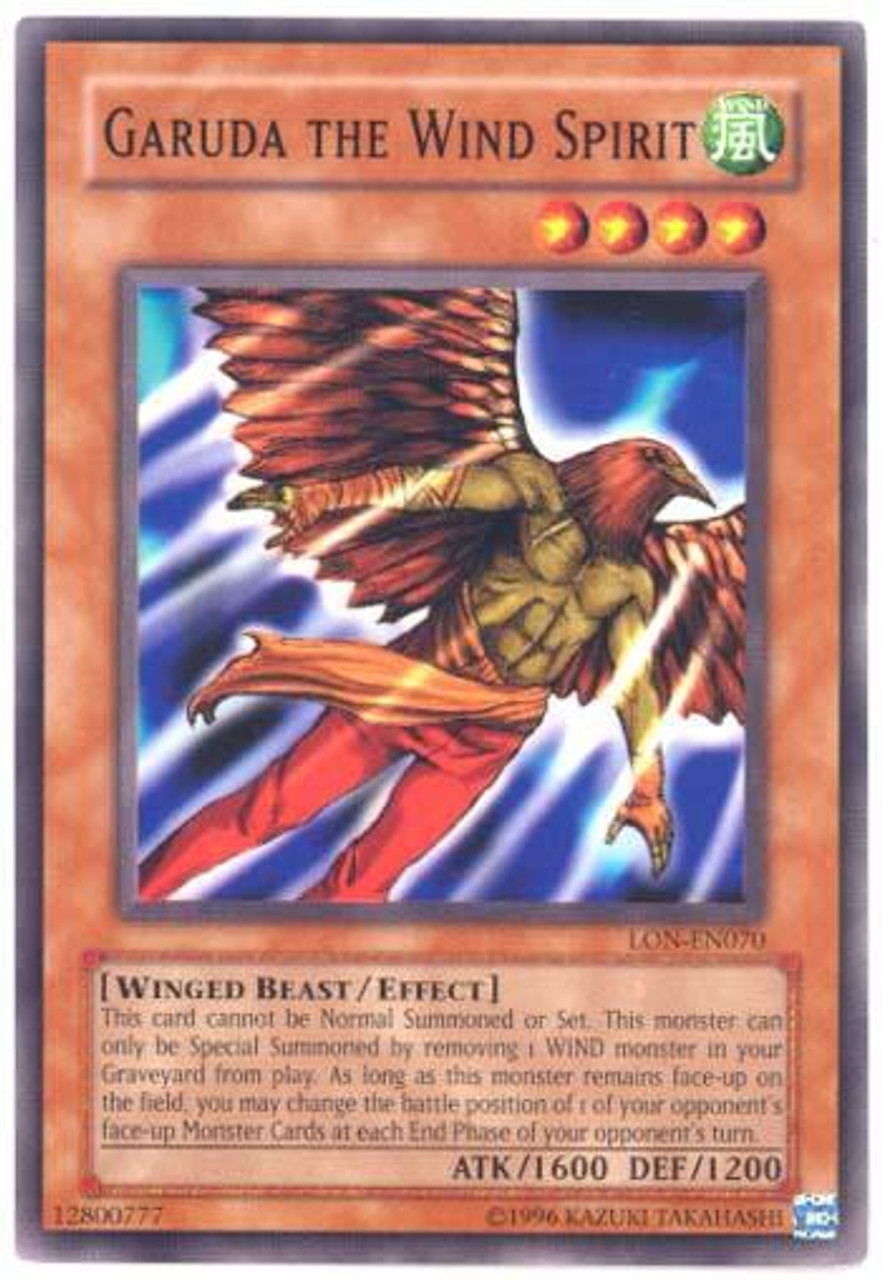 Yugioh Labyrinth Of Nightmare Single Card Common Garuda The Wind Spirit Lon 070 Toywiz - garuda pin roblox