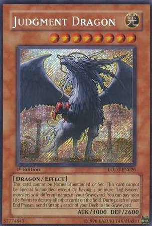 Yugioh Gx Light Of Destruction Single Card Secret Rare Judgment Dragon Lodt En026 1st Edition Toywiz