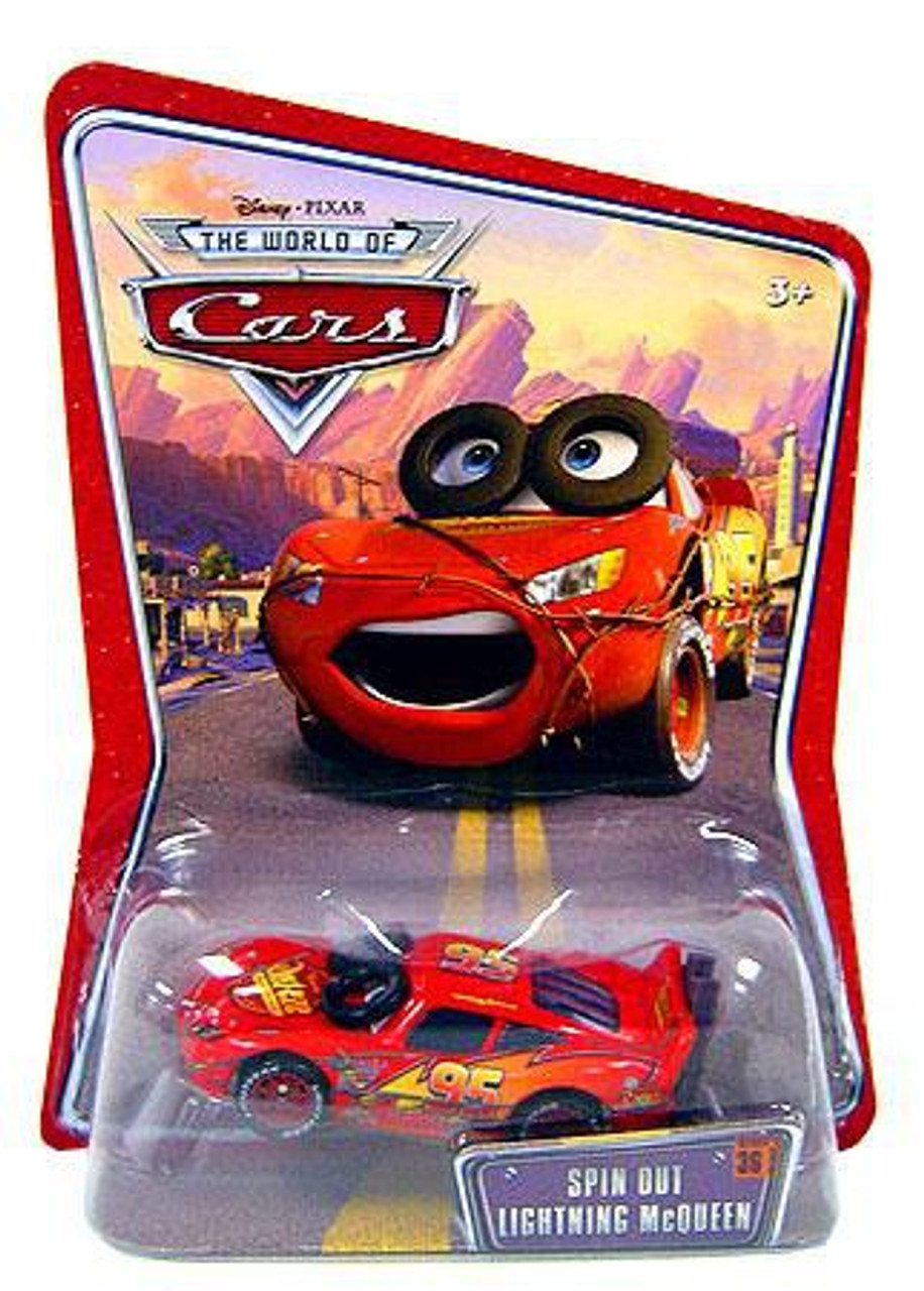 Disney Pixar Cars The World Of Cars Series 1 Spin Out Lightning Mcqueen 155 Diecast Car Mattel Toys Toywiz - spin bot roblox